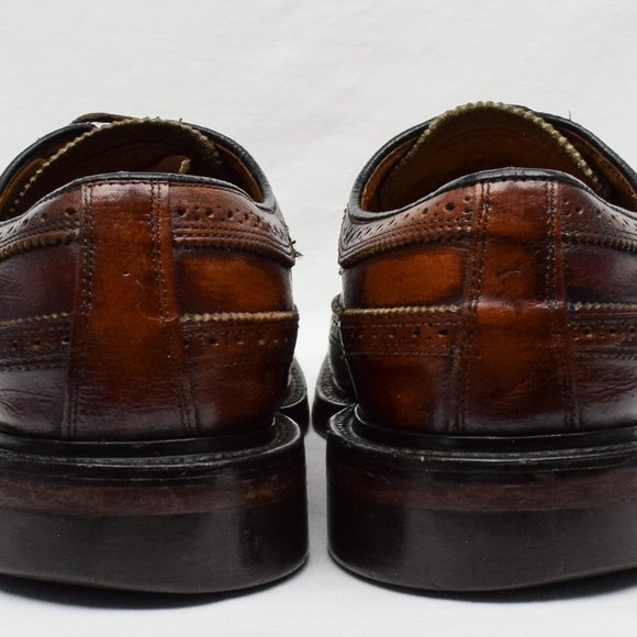 Vintage Men\'s JCPenney Brown Textured Leather Wingtip Brogue Oxford Shoes - 9 B main image 7